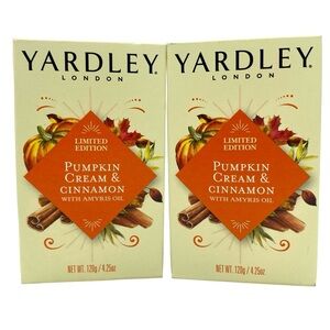Yardley London Pumpkin Cream & Cinnamon Bar Soap Limited Edition Lot of 2 New